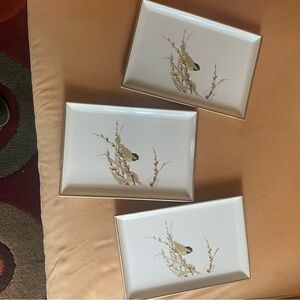 OTAGIRI Japan Elegant Cream and Gold small  Trays